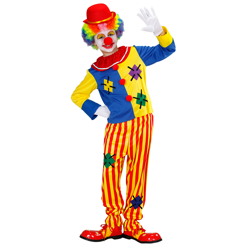 Cirkusklovn udklædning - Klovne kostume med mange farver - Børne klovne kostume Billigt klovne kostume til børn