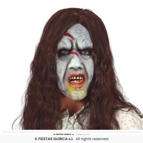 Pige besat Latex maske