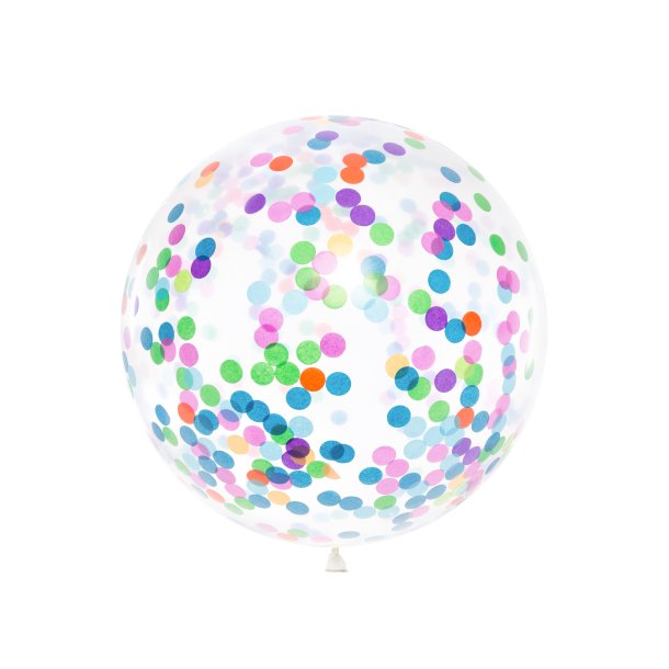 Konfetti ballon med blandede farver