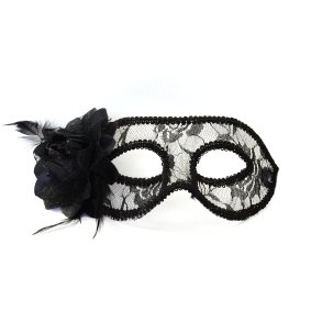 Blonde maske med rose