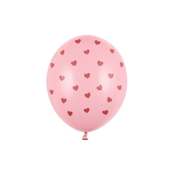 Lyserd ballon med hjerter
