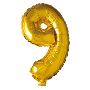 Folieballon guld 9